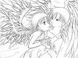 Anime Coloring Pages Angel Couple Couples Cute Teenagers Adults Angels Kpop Online Kissing Dark Wolf Getcolorings Color Getdrawings Print Printable sketch template