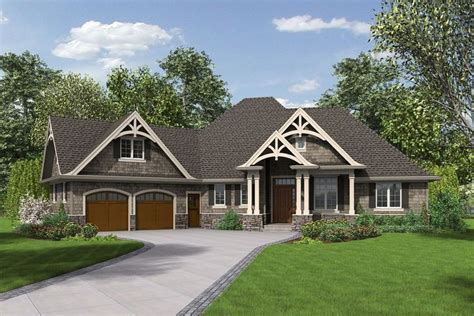 homes  square feet single story craftsman style house plan  beds  baths  sqf
