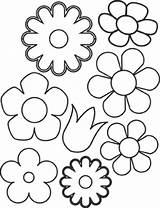 Flower Coloring Pages Print Printable Shape Flowers Colouring Spring Template Printables Choose Board sketch template