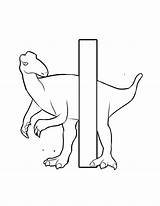 Iguanodon Coloring Dinosaur Alphabet Letter sketch template