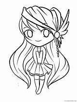 Coloring Pages Anime Coloring4free Chibi Cute Guitar Girl sketch template