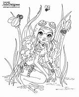 Jadedragonne Steampunk Deviantart Fairy Lineart Frog Coloring Pages Line Drawings Cute sketch template