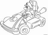 Mario Kart Luigi Piste Voiture Colorier Mansion sketch template