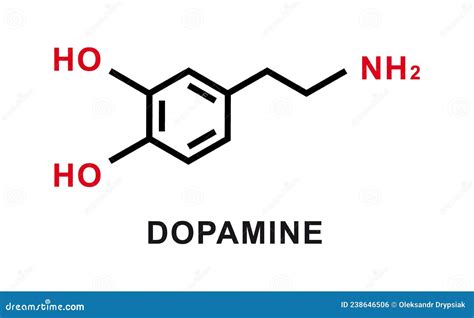 dopamine chemical formula dopamine chemical molecular structure vector illustration