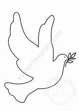Peace Dove Branch Olive Template Coloring Eastertemplate sketch template
