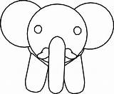 Elephant Coloring Face Front Wecoloringpage Cartoon Pages sketch template