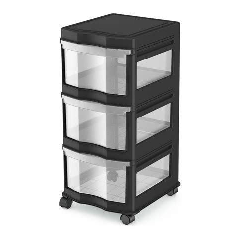 life story classic  shelf storage organizer plastic drawers black  pack walmartcom