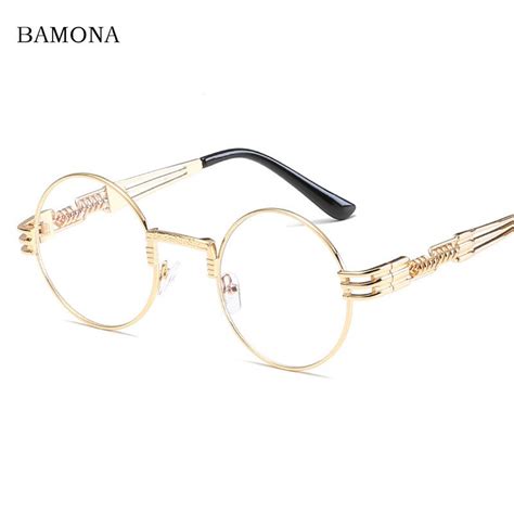 bamona retro clear lens nerd glasses frames for men male small round