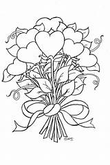 Coloring Pages Heart Roses Rose Hearts Valentine Printable Choose Board Flower sketch template