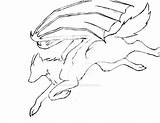 Wolf Demon Linework Drawings Wings Dragon Deviantart sketch template
