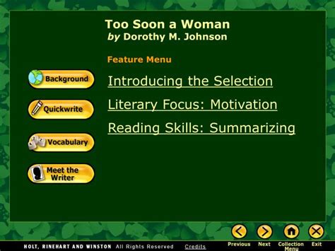 Ppt Too Soon A Woman By Dorothy M Johnson Powerpoint