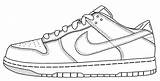 Nike Shoe Template Drawing Coloring Shoes Pages Sketch Kids Dunk Blank Low Dunks Sneaker Air Sb Force Tennis Templates Draw sketch template