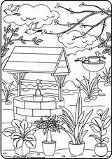 Coloring Pages Wishing Sorry Well Adult Color Drawing Wish Grown Ups Printable Wells Friend Books Kids Painting Make Getdrawings Am sketch template