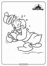 Snowball Donald Duck Coloring Printable Playing sketch template