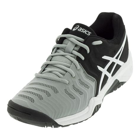 asics juniors gel resolution  tennis shoe  mid gray  black