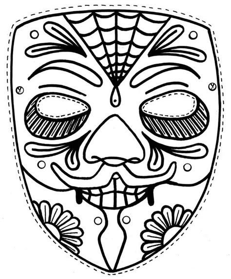 pin  mask coloring pages