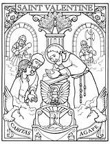 Coloring Valentine St Saints Catholic Pages Saint Printable Christian School Sunday Valentines Kids Religion Colouring Color Sheets Print Crafts Feast sketch template