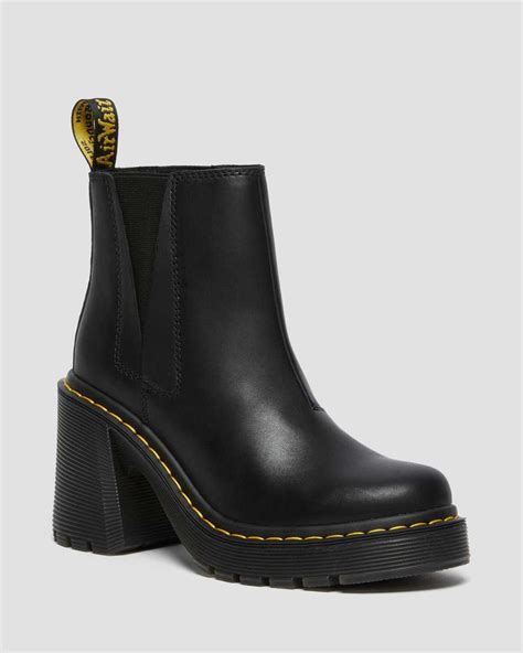 spence leather flared heel chelsea boots dr martens