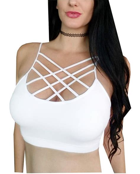 kaylee xo sexy caged strappy lace up criss cross layering bralette