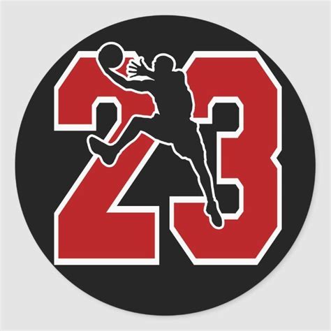 number   basketball player classic  sticker zazzle