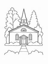 Church Drawing Coloring Lds Building Clipart Library Worship Pages Drawings Kids Illustration Primary School Sunday Outline Faith Simple Chapel Printable sketch template