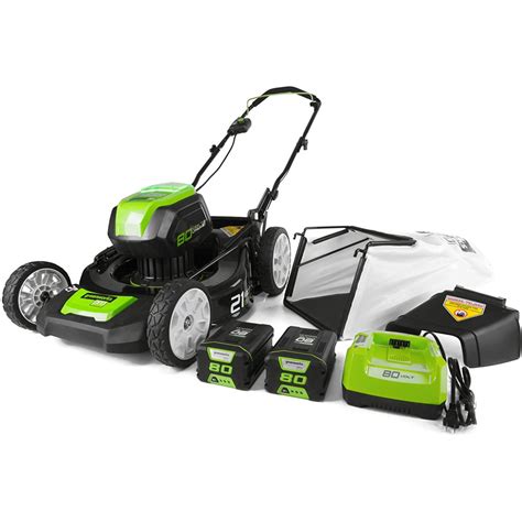 Greenworks Pro 21 Inch 80v Cordless Lawn Mower Two 2 0ah Batteries