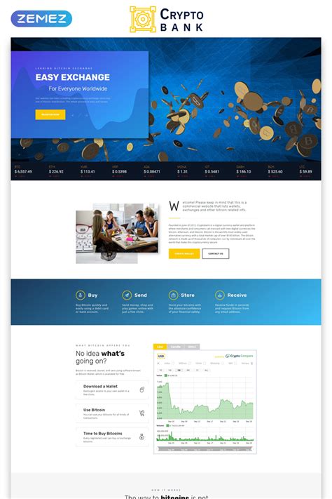 crypto bank cryptocurrency exchange html landing page template
