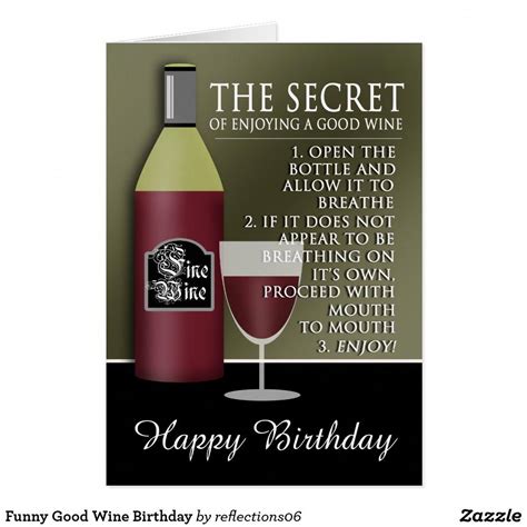 Funny Good Wine Birthday Card Happy