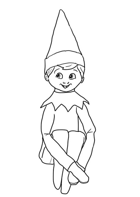 printable elf   shelf coloring pages santa coloring pages