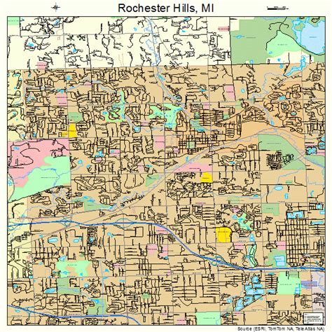 rochester hills michigan street map