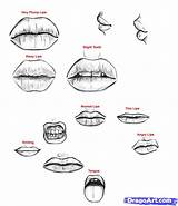 Mouth Drawing Draw Coloring Lips Step Pages Steps Lip Mouths Different Realistic Tutorial Types Guys Guy Some Tongue Human Sexy sketch template
