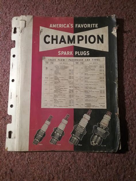 vintage champion spark plug chart
