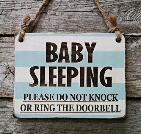baby sleeping door sign baby sign nursery sign baby decor