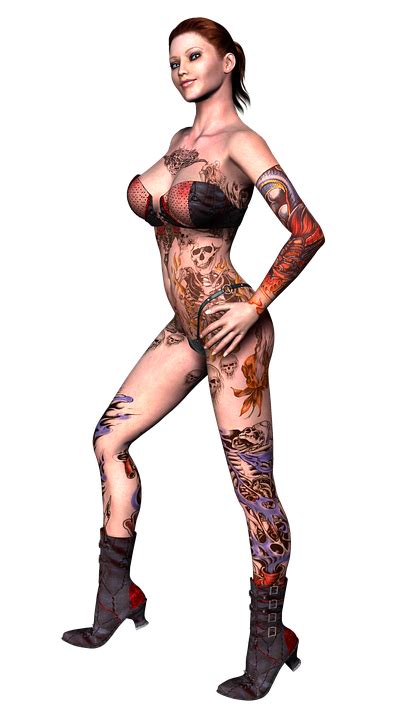 free illustration girl tattoo sexy fashion free