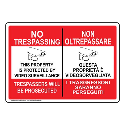 no trespassing video surveillance sign nhe 9543 no trespassing