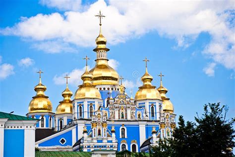 church  ukraine stock image image  gold kiev cloud