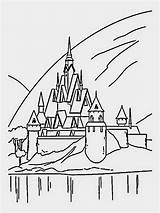Castle Coloring Frozen Pages Ice Disney Elsa Drawing Printable Simple Movie Print Castles Disneyland Book Chateau Arendelle Color Drawings Sleeping sketch template