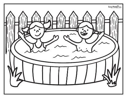 printable swimming pool coloring pages