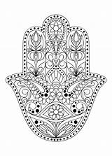 Hamsa Fatima Arabic Cultures Amulet Template sketch template