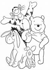 Coloring Pages Pooh Winnie Easy Print Disney Cute Kids Cartoon Printable Sheets Printables Choose Board Adult sketch template