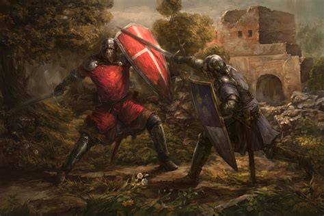 Wallpaper Digital Art Warrior Knight Sword Shield