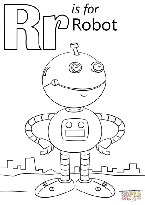 letter  coloring pages robot