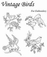 Embroidery Patterns Vintage Birds Bird Hand Transfers Quilt Designs Pattern Stitch Ribbon Crewel Choose Board Restoration sketch template