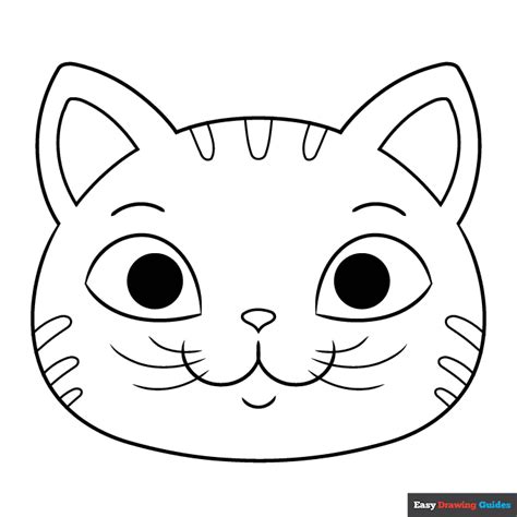 easy cat face coloring page easy drawing guides
