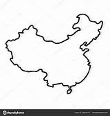 China Outline Map Vector Country Illustration Stock sketch template