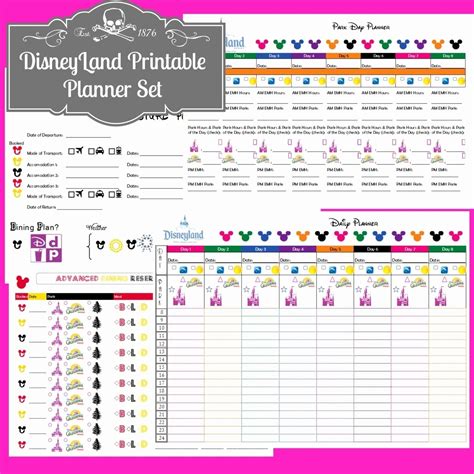 downloadable disney itinerary template calendar template printable