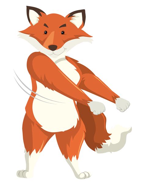 fox dancing  white background  vector art  vecteezy