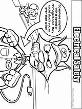 Coloring Electrical Pages Safety Printable Educational sketch template