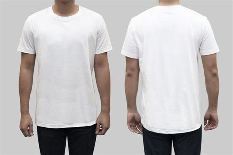 Isolated Front And Back White T Shirt On A Man Body As A
