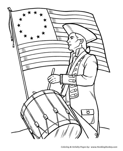 memorial day coloring pages drummer  flag coloring pages